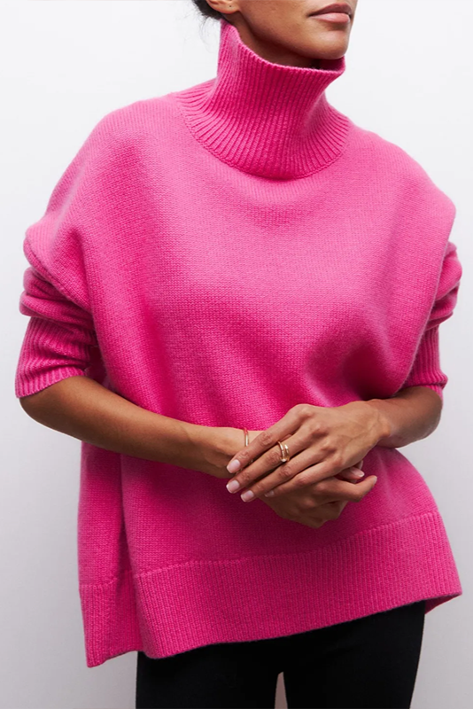 Alma Oversized Sweater Featuring a Luxurious High Collar