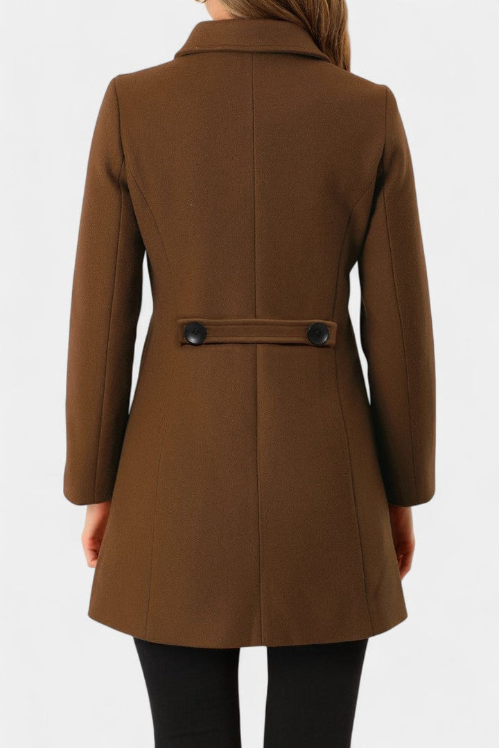 Manea Plush Long Coat with Faux Fur Collar