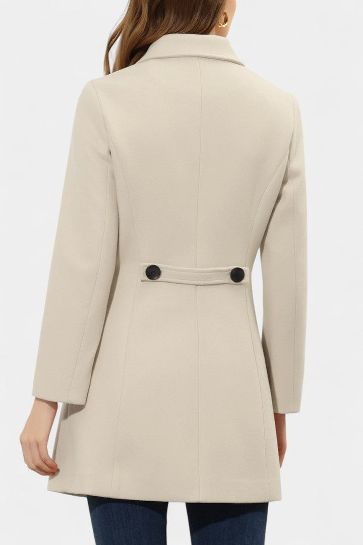 Manea Plush Long Coat with Faux Fur Collar