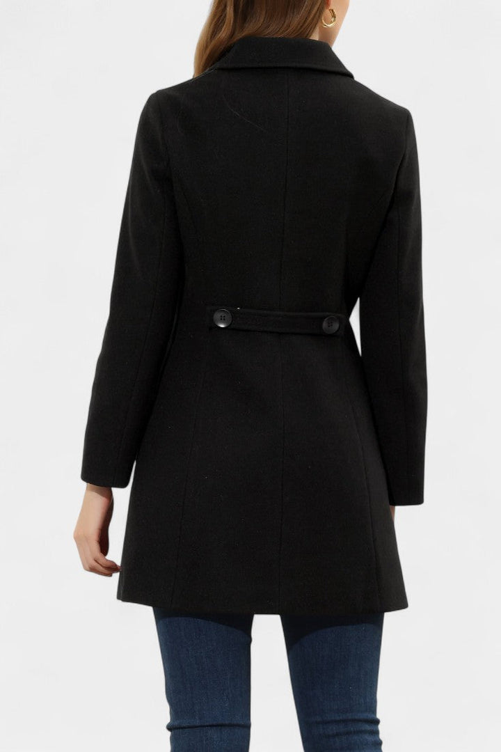 Manea Plush Long Coat with Faux Fur Collar