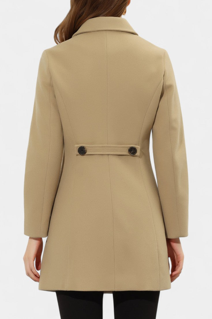 Manea Plush Long Coat with Faux Fur Collar