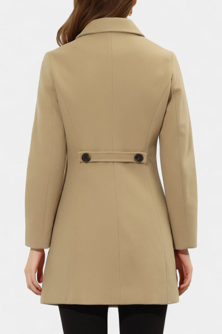 Manea Plush Long Coat with Faux Fur Collar