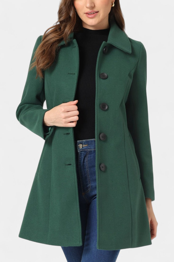 Manea Plush Long Coat with Faux Fur Collar