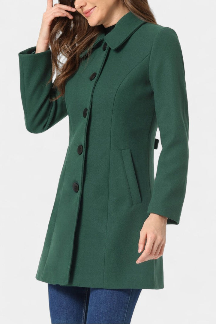 Manea Plush Long Coat with Faux Fur Collar