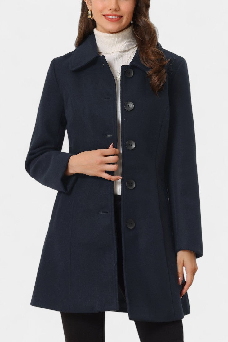 Manea Plush Long Coat with Faux Fur Collar