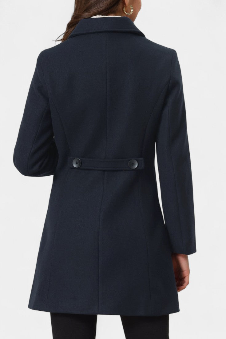 Manea Plush Long Coat with Faux Fur Collar