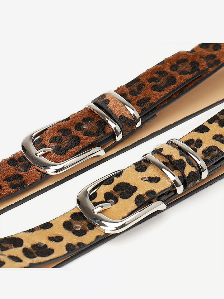 Pair of Stylish Women's Leopard Print Belts