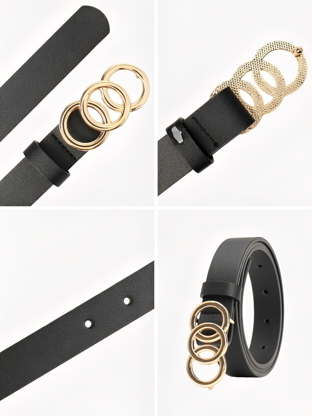 3-Piece Versatile Women's Faux Leather Belt Set