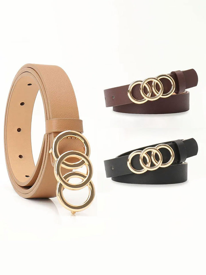 3-Piece Versatile Women's Faux Leather Belt Set