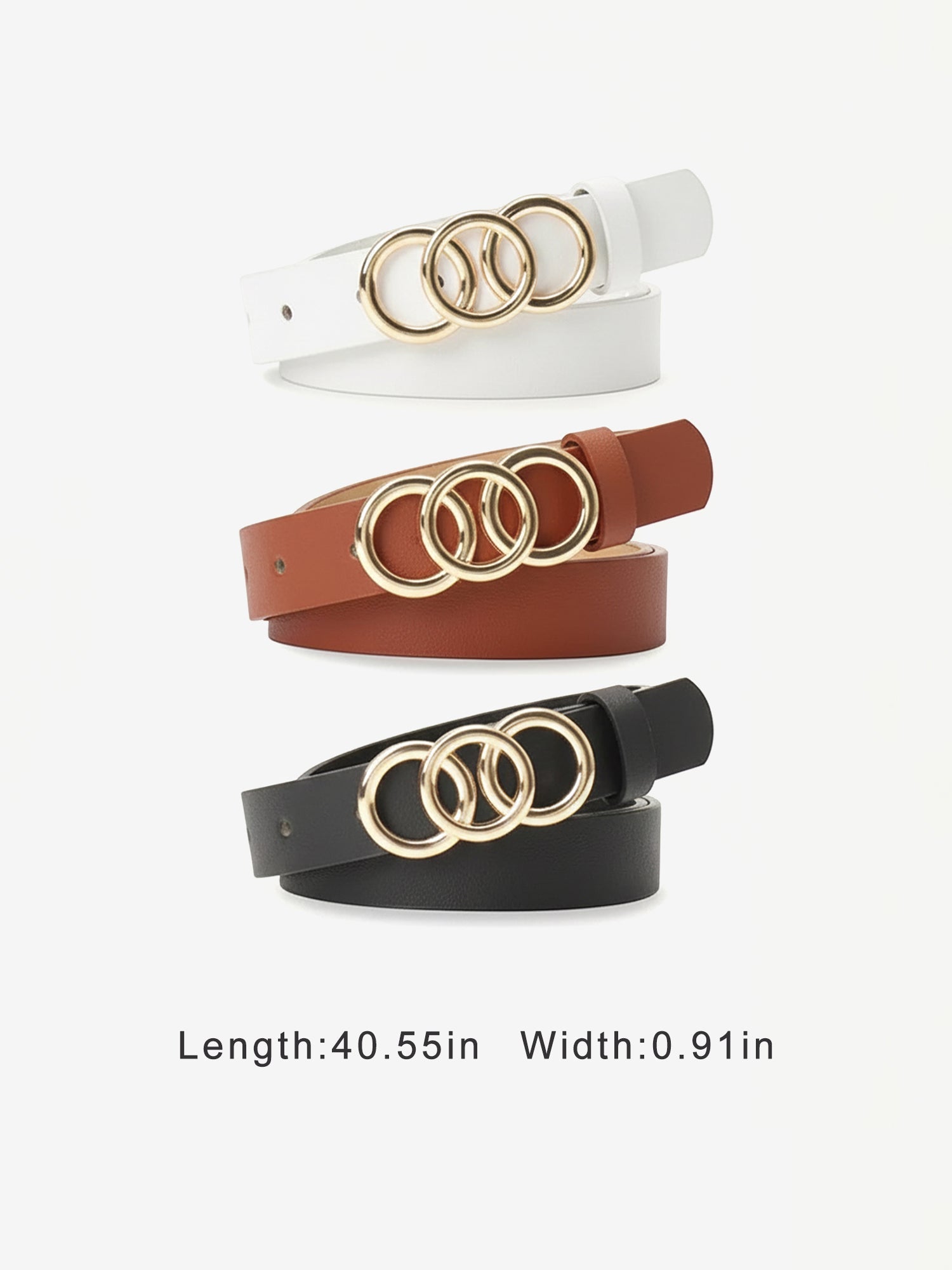 3-Piece Versatile Women's Faux Leather Belt Set