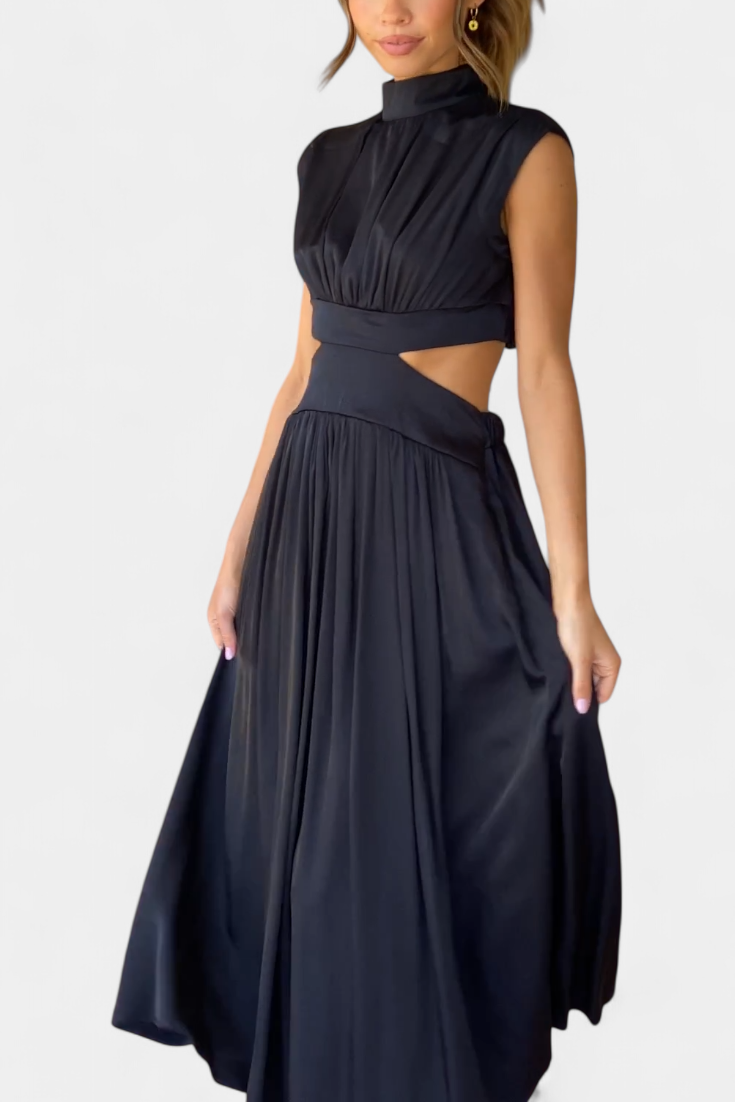 Jocelyn High Neck Top and Flowing Skirt with Side Slits